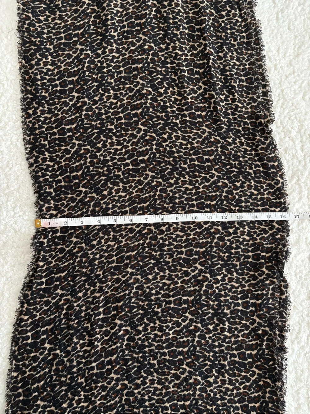Apt. 9 Leopard Print Infinity Scarf Brown Black 100% Rayon Animal Print Fringe